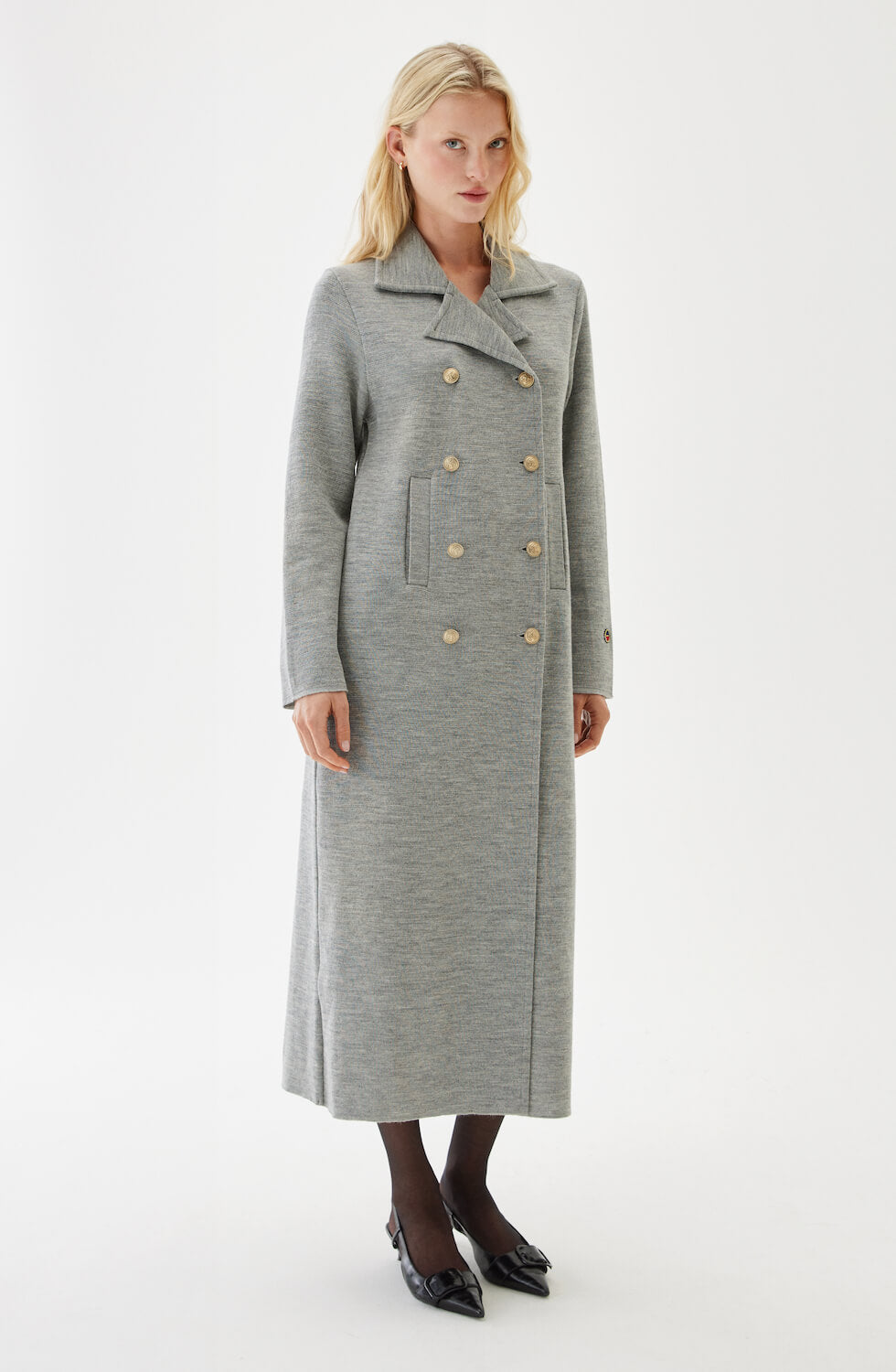 Light gray long coat best sale