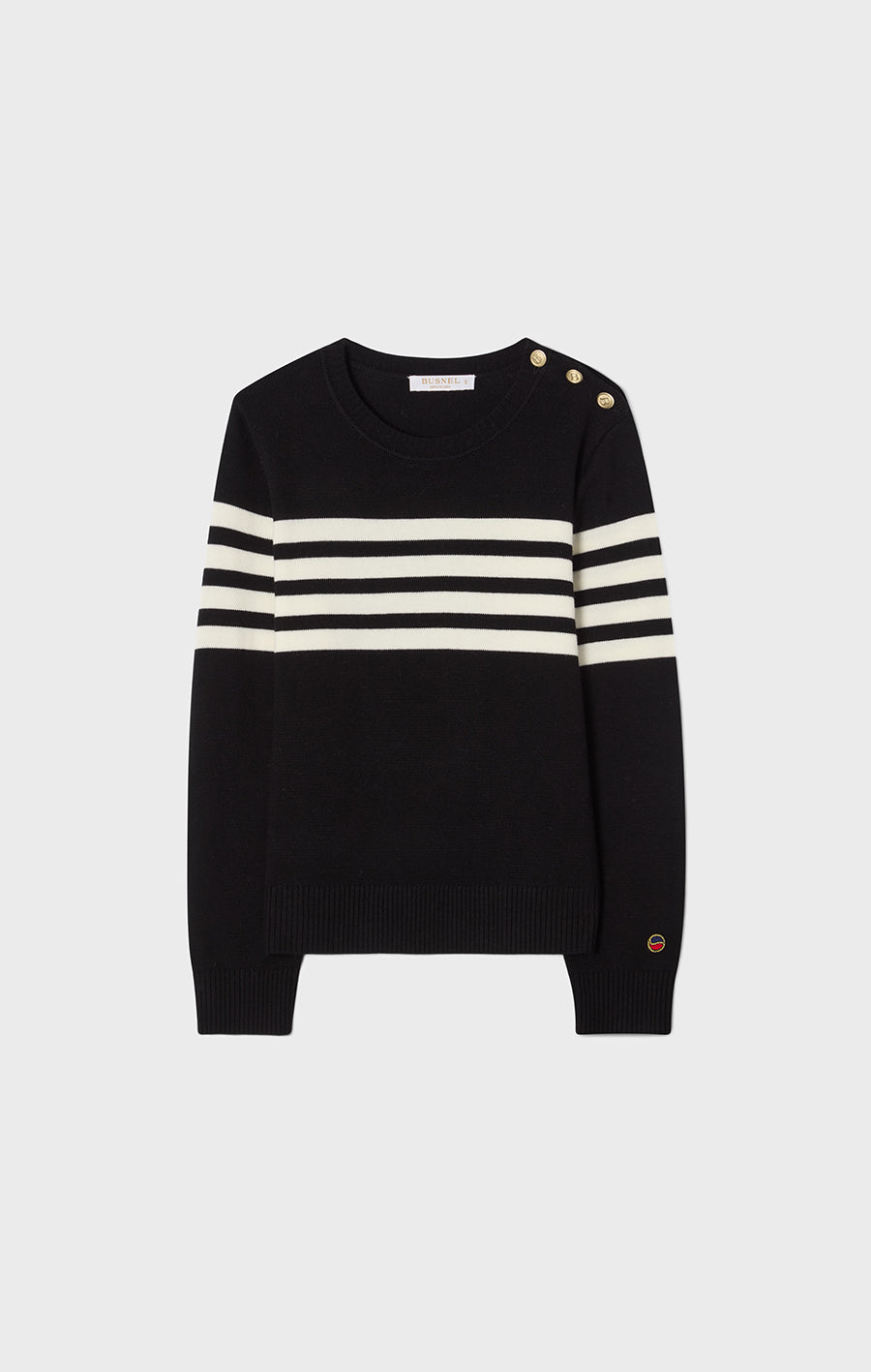 Alexandra Striped Sweater Black/Ecru