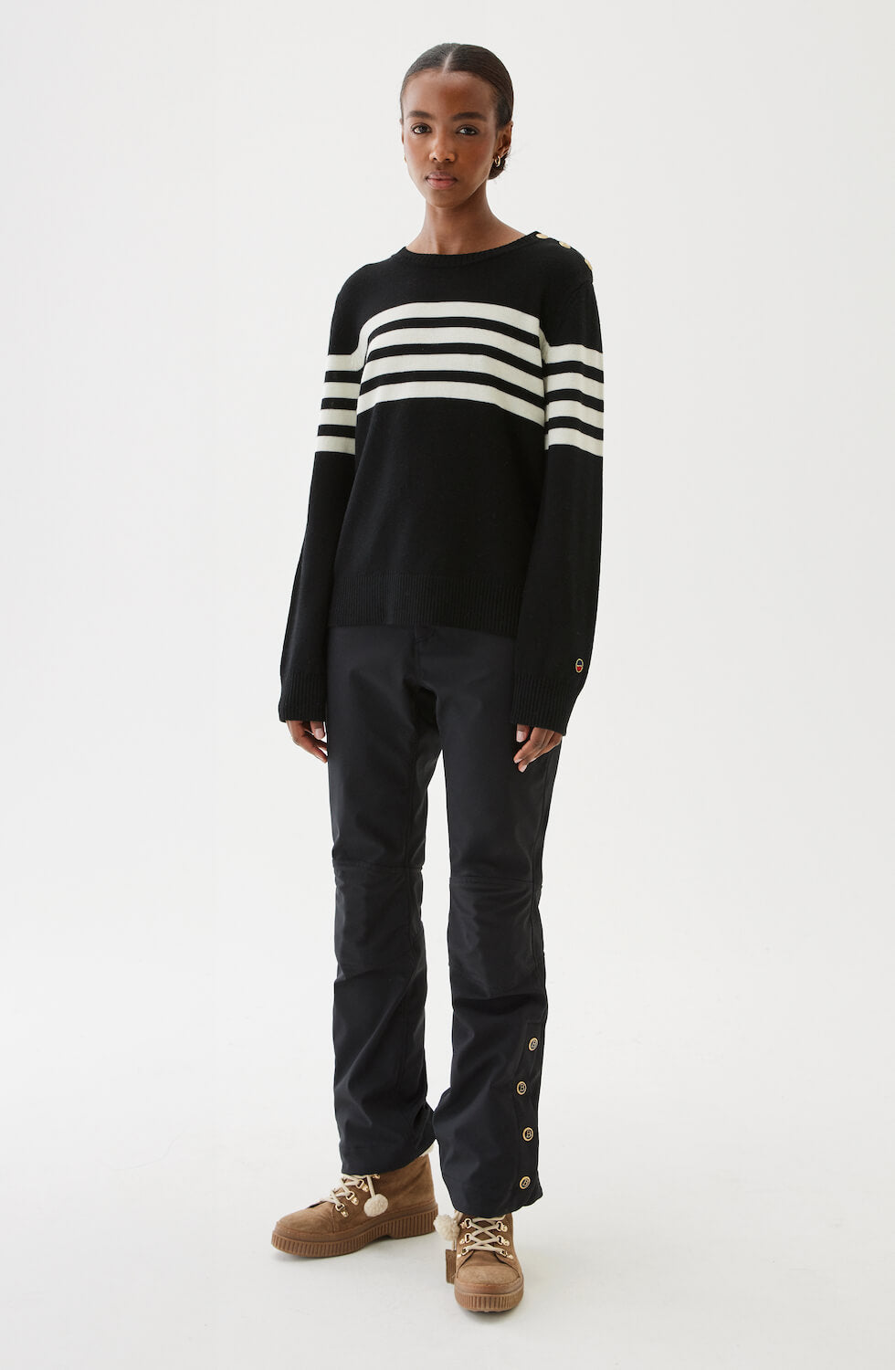 Alexandra Striped Sweater Black/Ecru