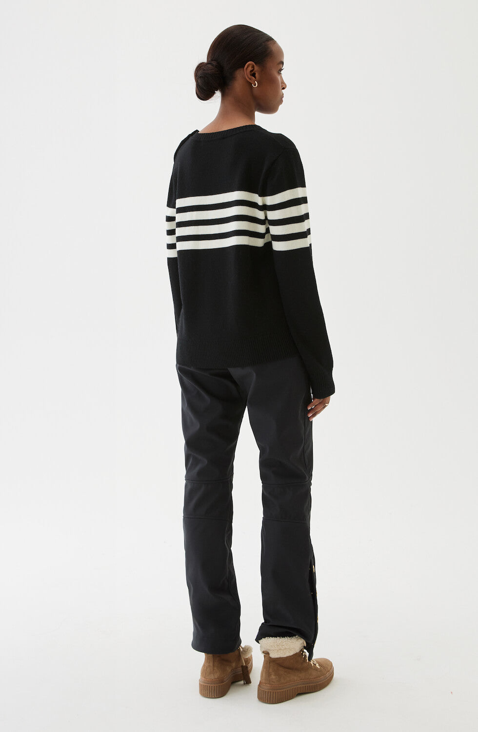 Alexandra Striped Sweater Black/Ecru