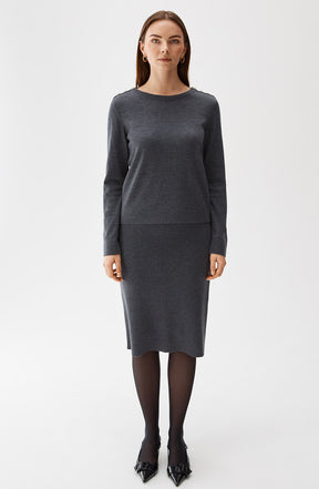 Busnel - Alina Skirt Antracite - Wool Bottom - Busnel.com