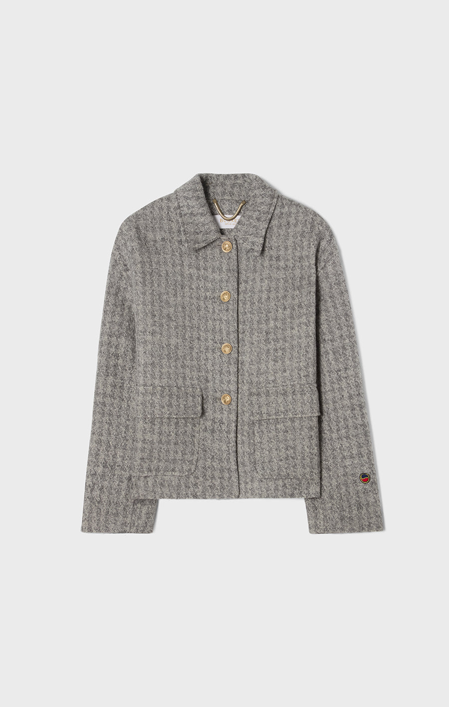 Becky Dogtooth Jacket Grey Melange