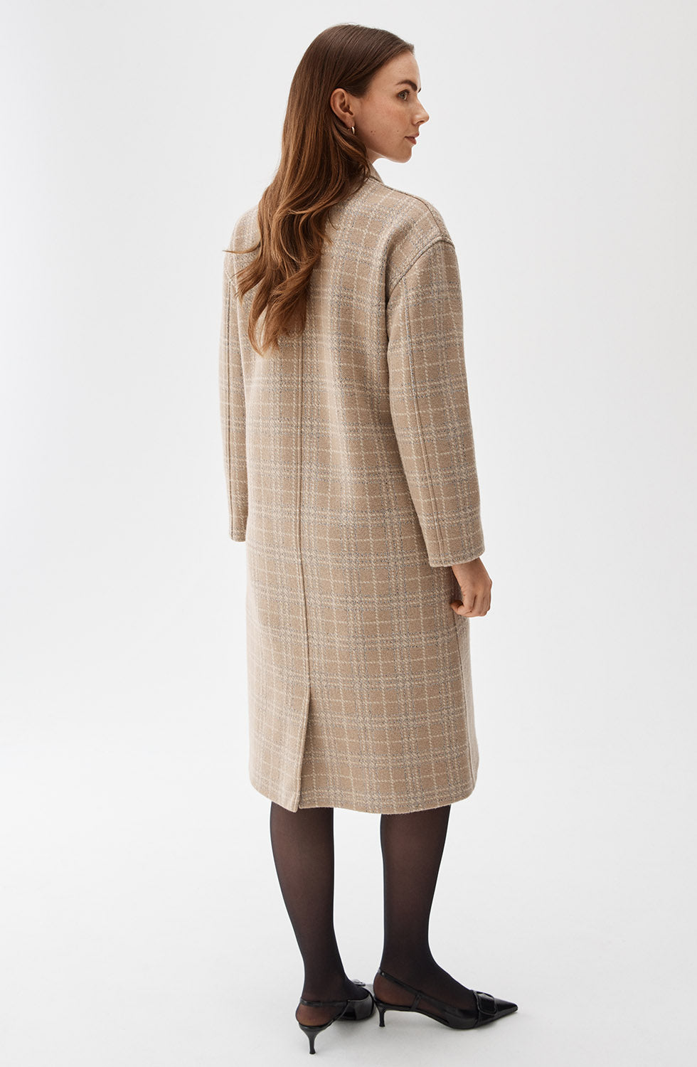 Bibi Coat Toffee Check