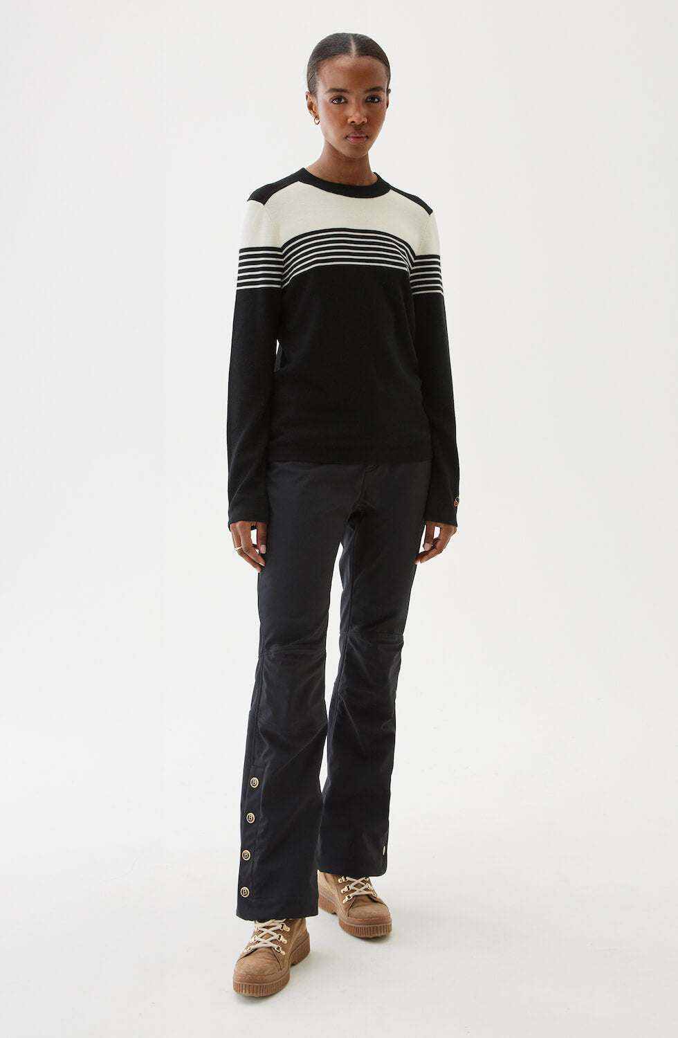 Emelie Striped Sweater Black/Ecru