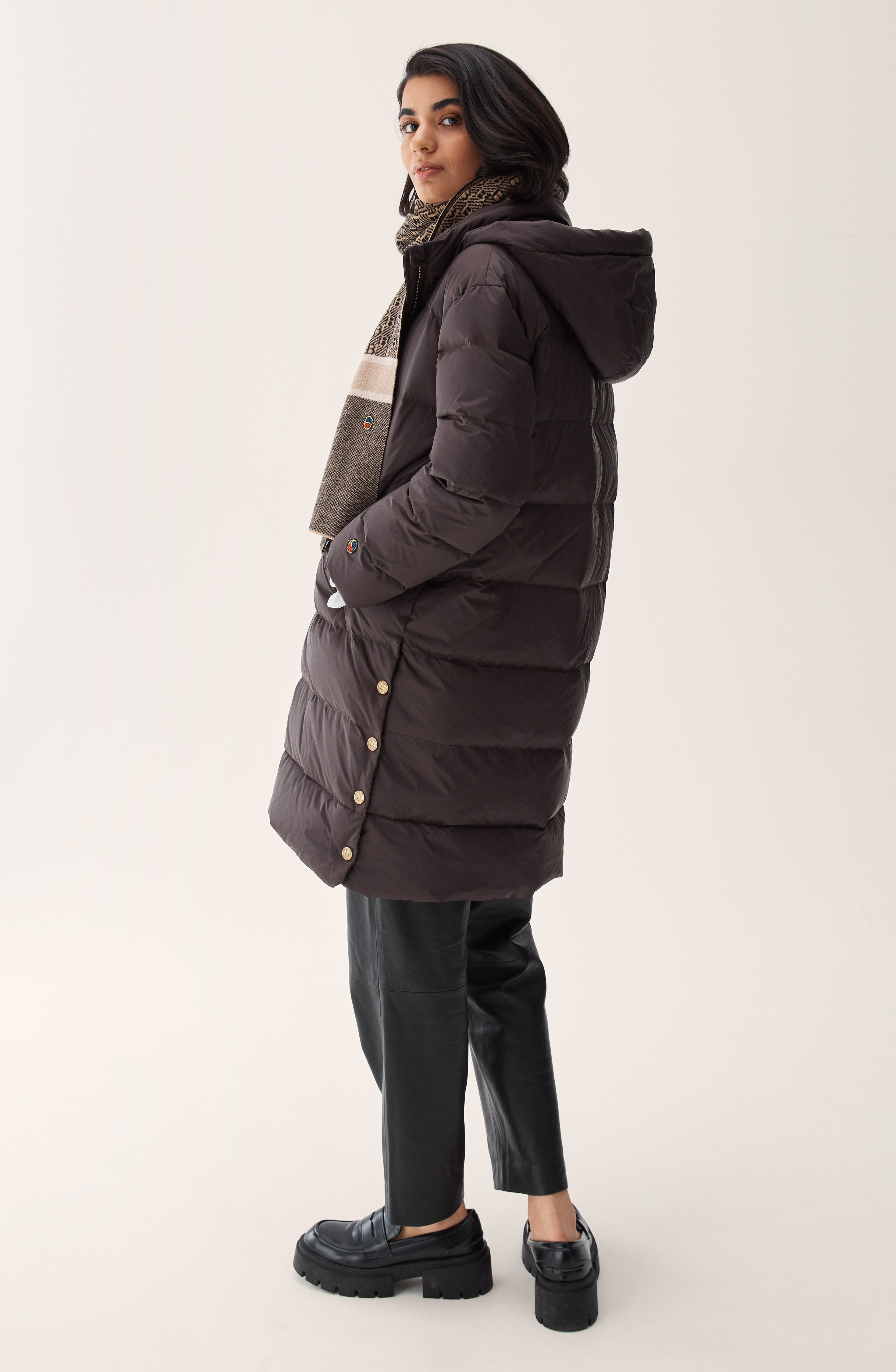 Farida Down Coat Chocolat