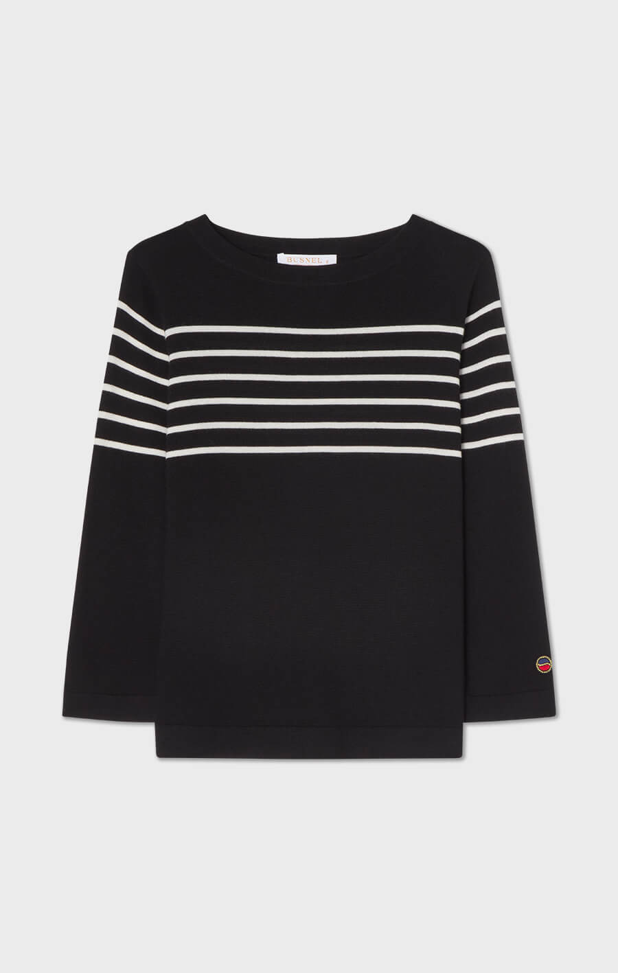 Helen Striped Top Black/Ecru