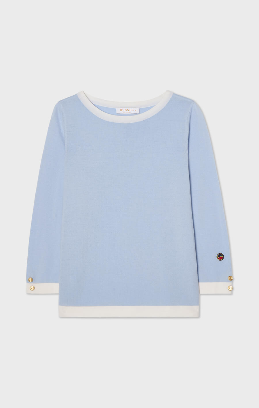 Helen Top Ice Blue/Ecru