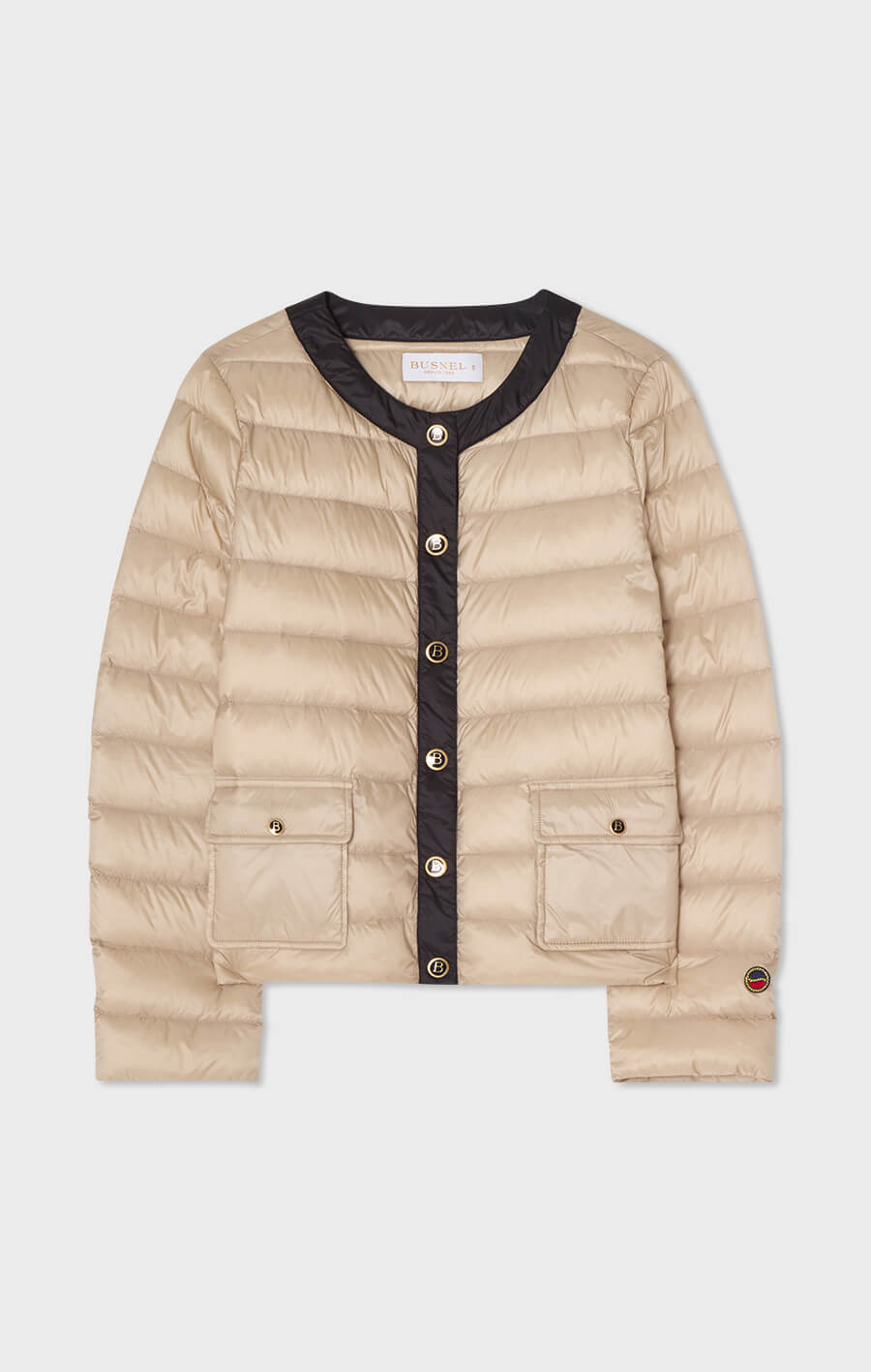 Ida Contrast Down Jacket Light Beige/Black