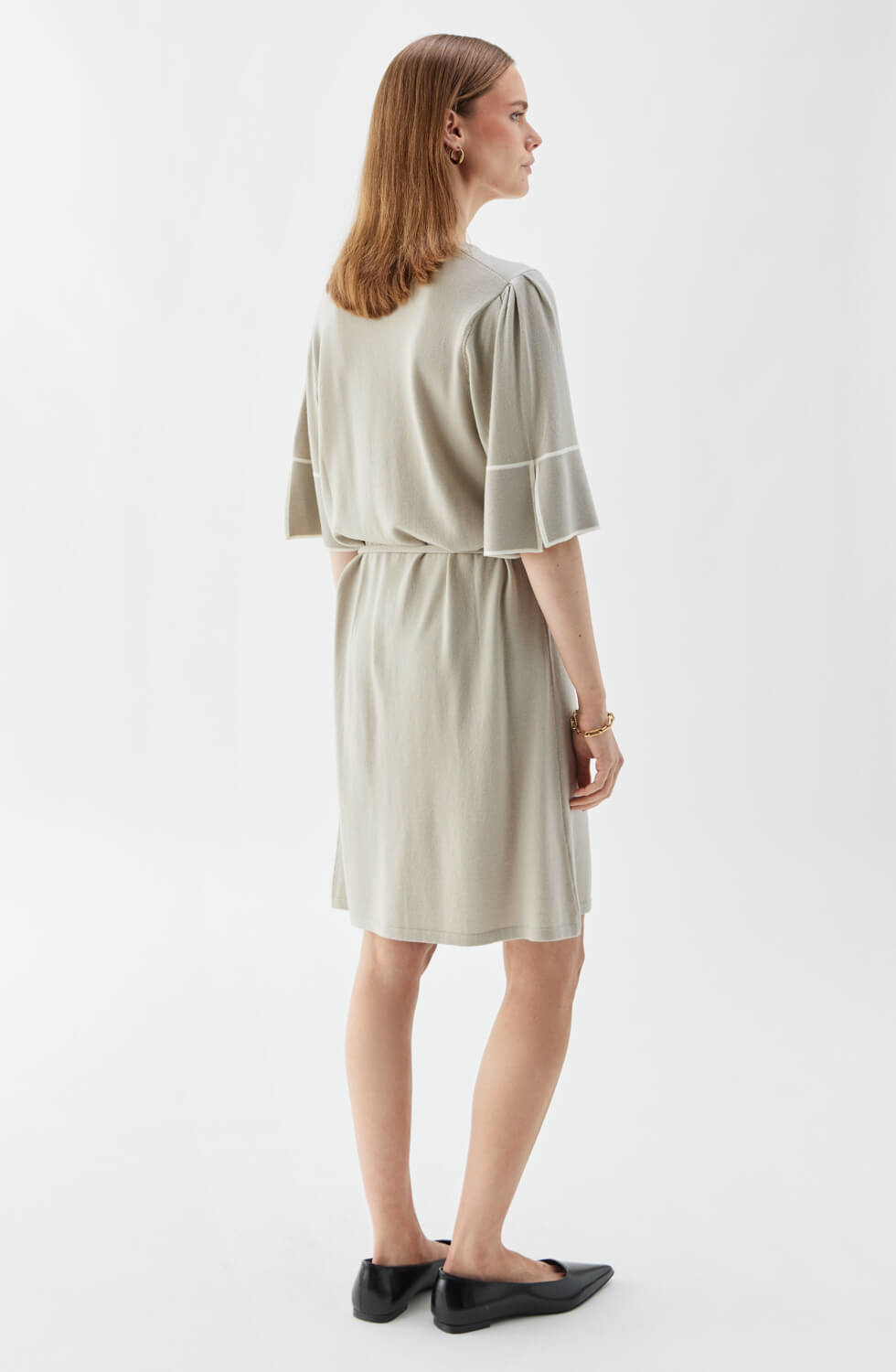 Mathea Dress Sand/Ecru