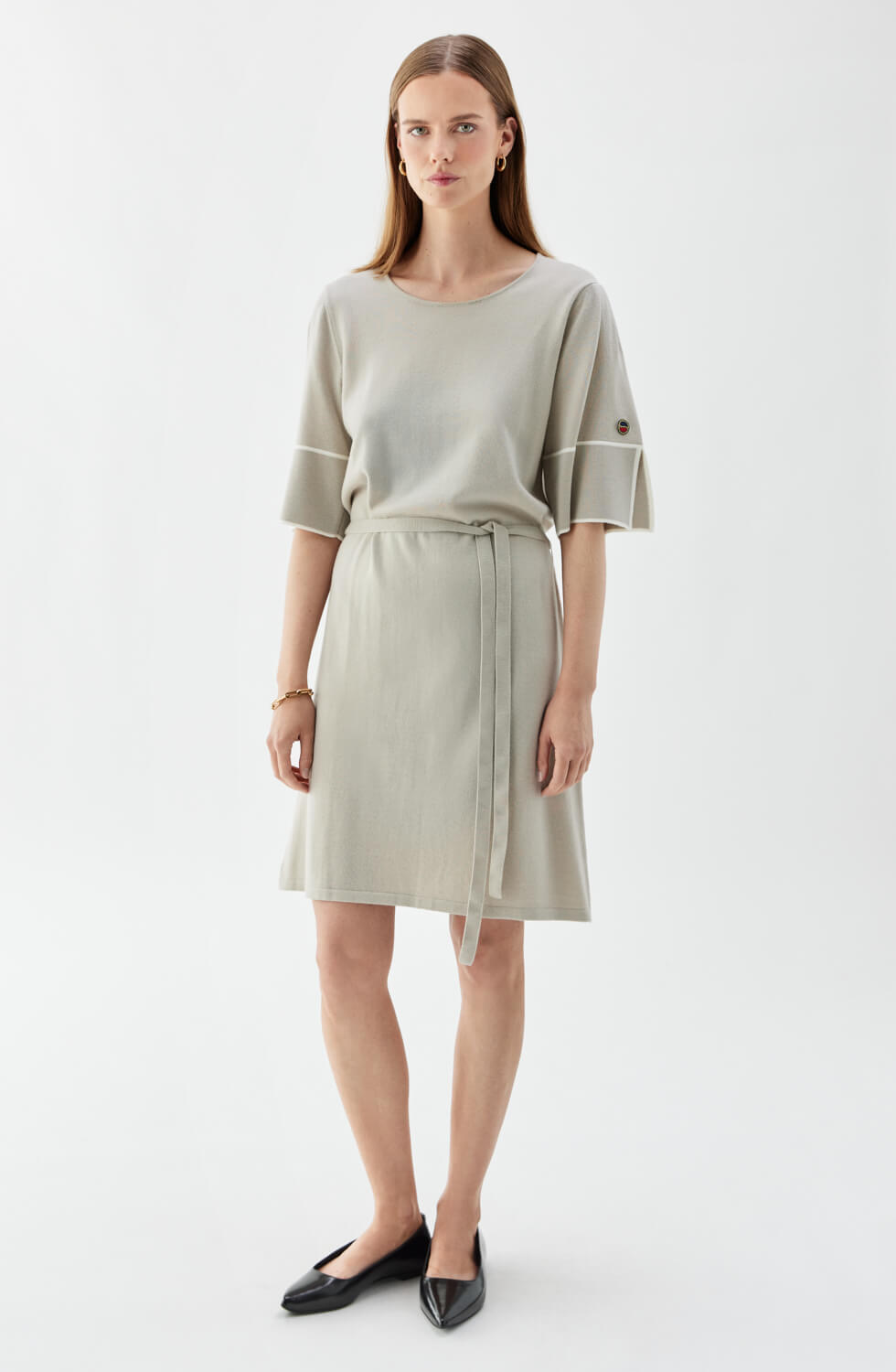 Mathea Dress Sand/Ecru