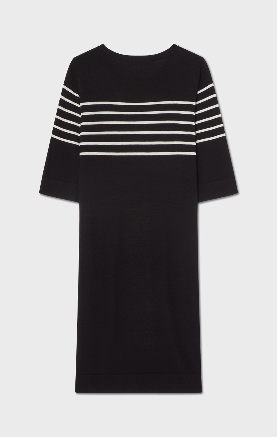 Nour Striped Dress Black/Ecru