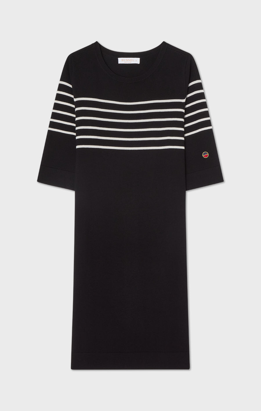 Nour Striped Dress Black/Ecru