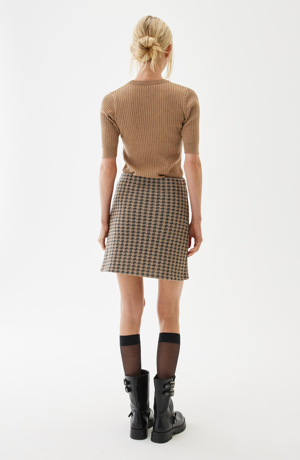 Minea Dogtooth Skirt Salty Caramel/Antracite