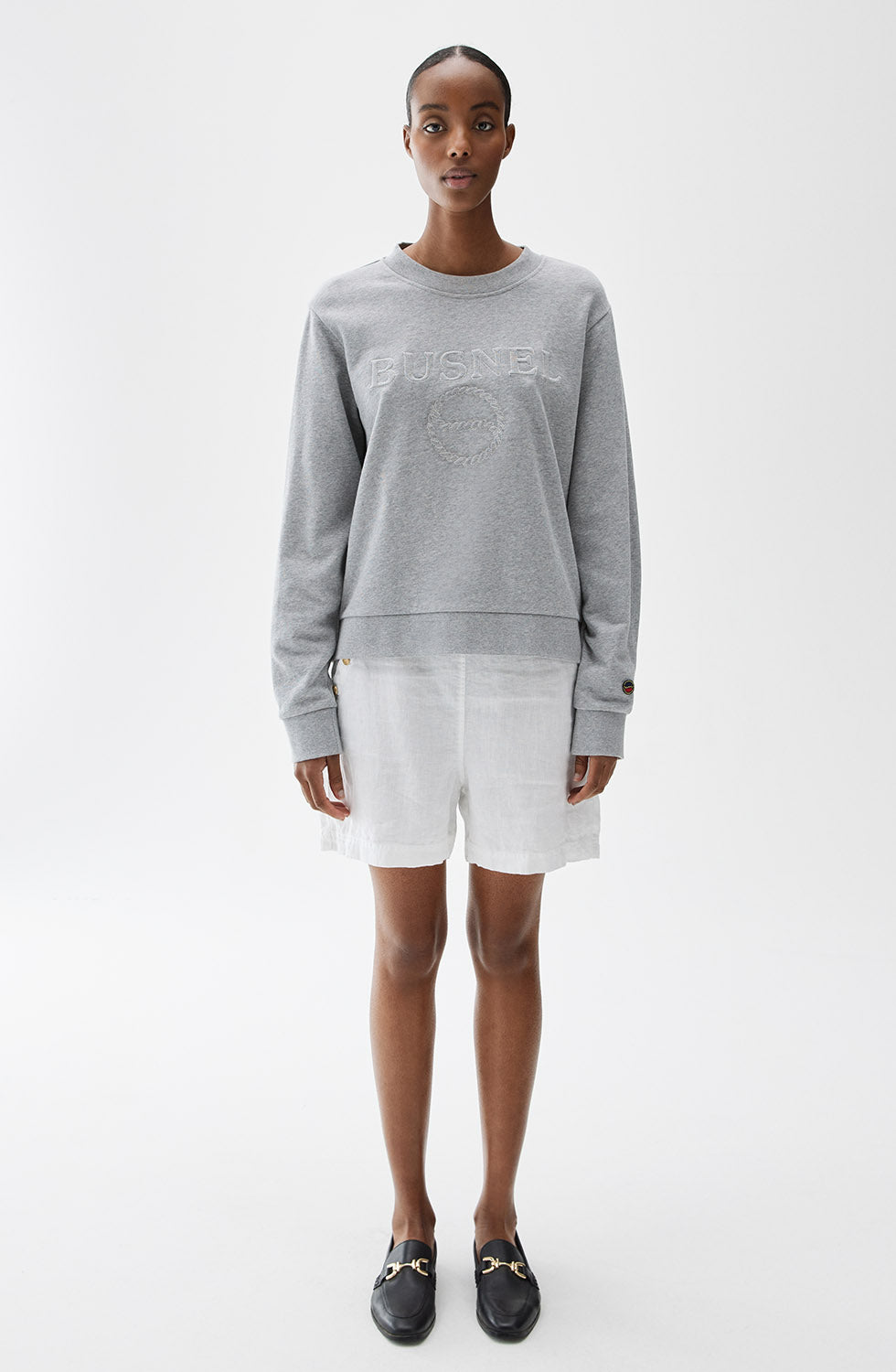 Samanta Sweatshirt Grey Melange Solid